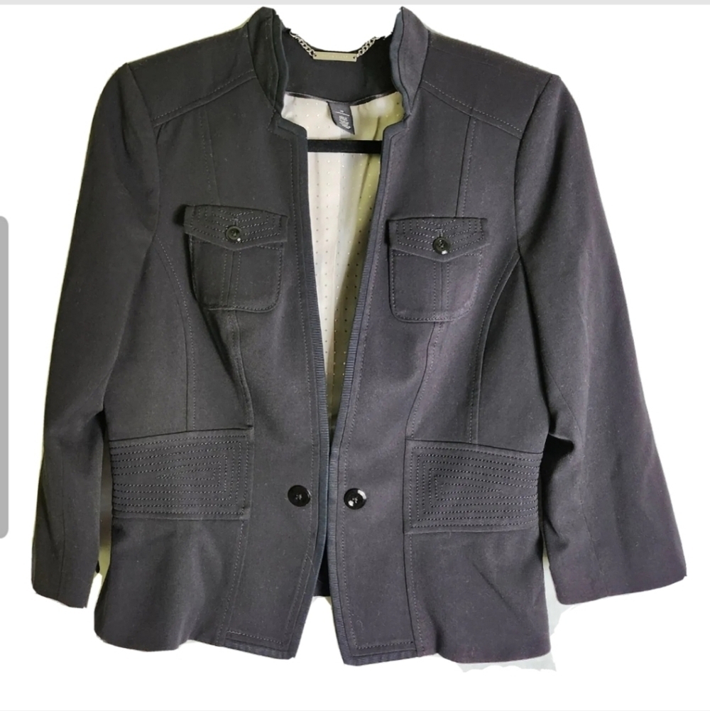 WHITE HOUSE BLACK MARKET peplum black blazer
